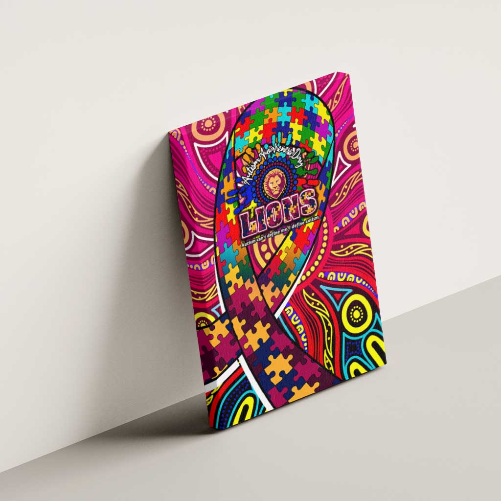 Autism Awareness Australia Brisbane Lions Canvas Wall Art Aboriginal Indigenous Art