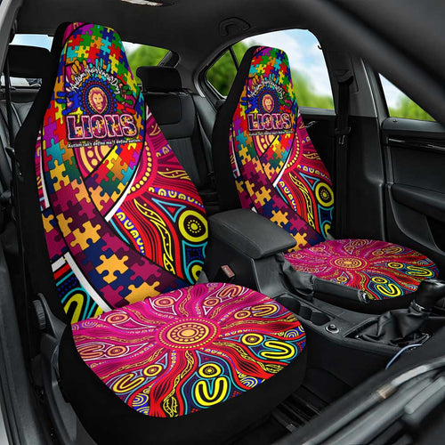 Autism Awareness Australia Brisbane Lions Car Seat Cover Aboriginal Indigenous Art