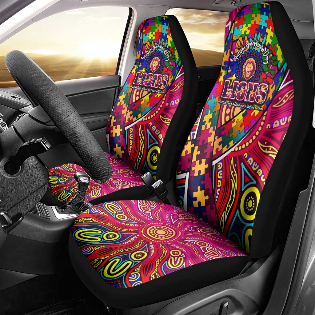 Autism Awareness Australia Brisbane Lions Car Seat Cover Aboriginal Indigenous Art