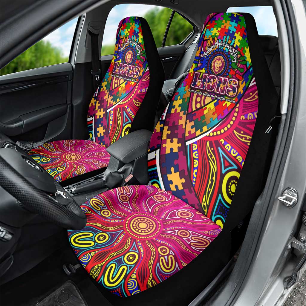 Autism Awareness Australia Brisbane Lions Car Seat Cover Aboriginal Indigenous Art
