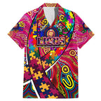 Autism Awareness Australia Brisbane Lions Family Matching Mermaid Dress and Hawaiian Shirt Aboriginal Indigenous Art