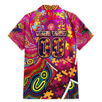 Autism Awareness Australia Brisbane Lions Family Matching Mermaid Dress and Hawaiian Shirt Aboriginal Indigenous Art
