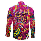 Autism Awareness Australia Brisbane Lions Family Matching Puletasi and Hawaiian Shirt Aboriginal Indigenous Art