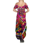 Autism Awareness Australia Brisbane Lions Family Matching Summer Maxi Dress and Hawaiian Shirt Aboriginal Indigenous Art