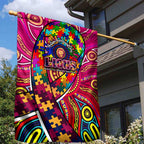 Autism Awareness Australia Brisbane Lions Garden Flag Aboriginal Indigenous Art