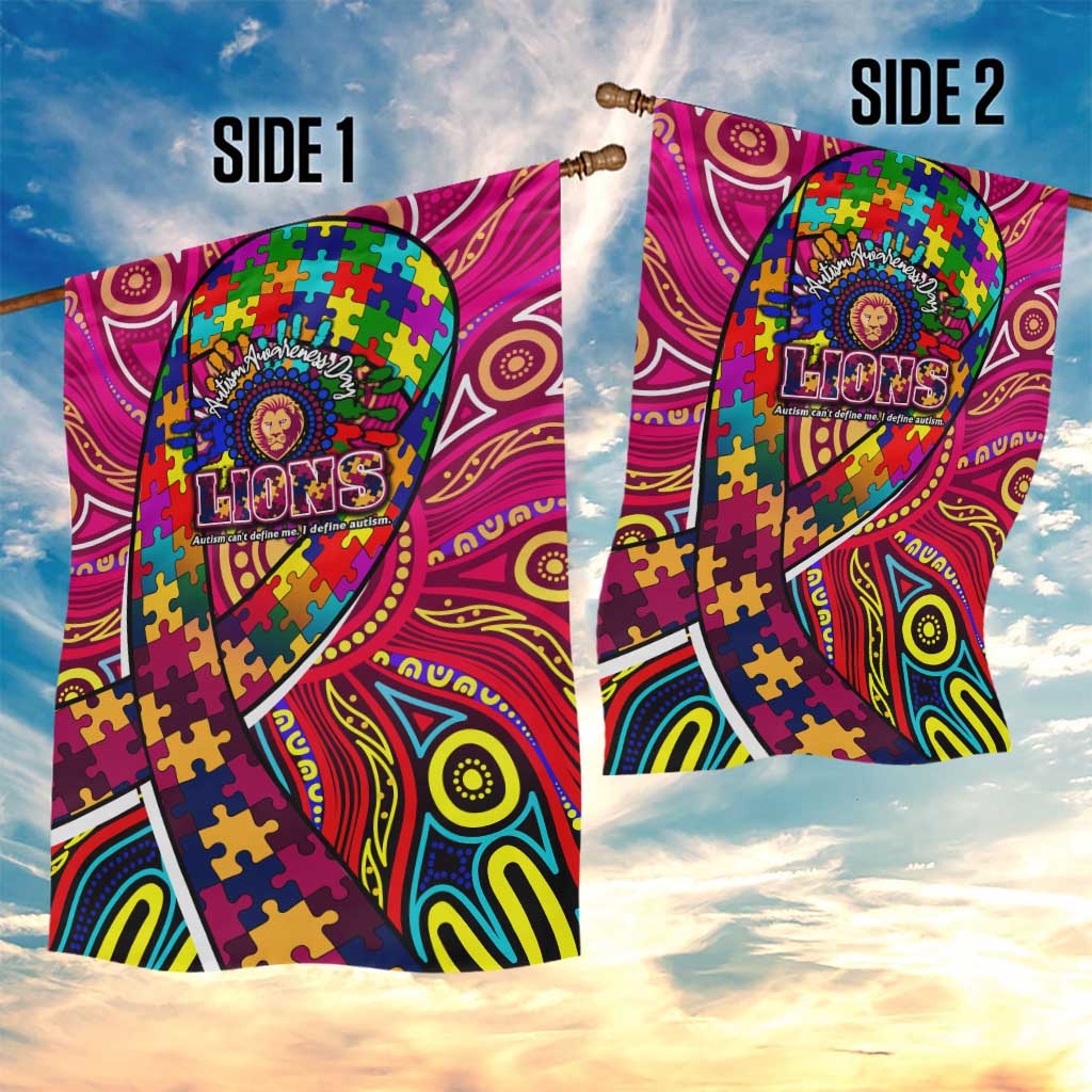 Autism Awareness Australia Brisbane Lions Garden Flag Aboriginal Indigenous Art
