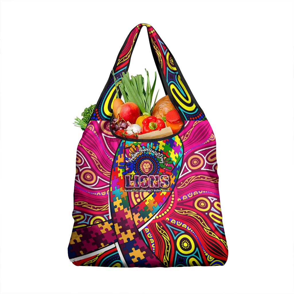 Autism Awareness Australia Brisbane Lions Grocery Bag Aboriginal Indigenous Art