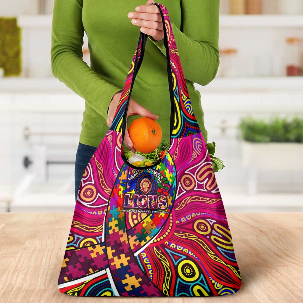 Autism Awareness Australia Brisbane Lions Grocery Bag Aboriginal Indigenous Art