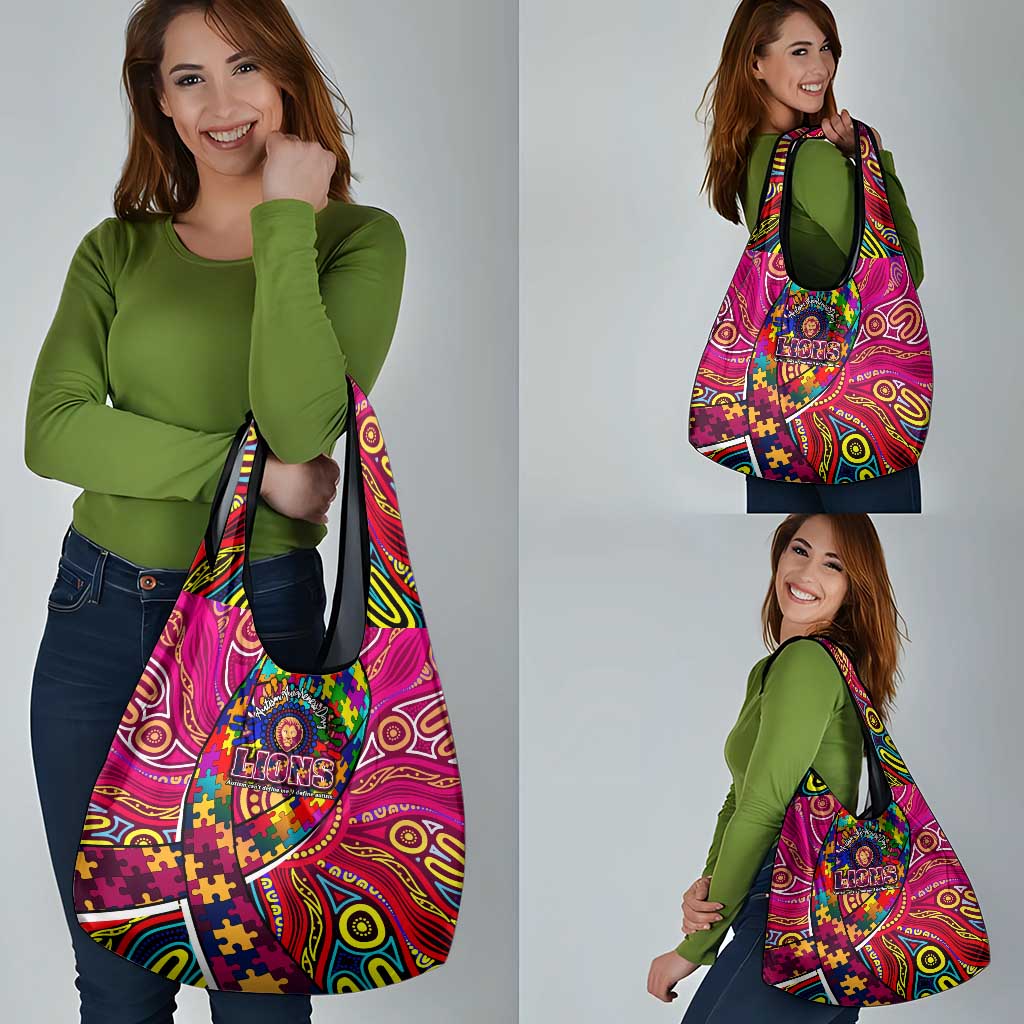 Autism Awareness Australia Brisbane Lions Grocery Bag Aboriginal Indigenous Art