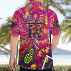 Autism Awareness Australia Brisbane Lions Hawaiian Shirt Aboriginal Indigenous Art