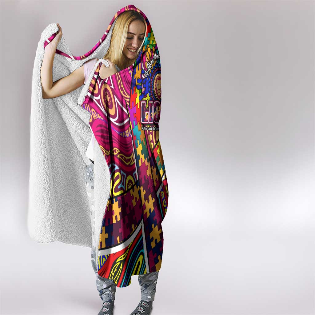 Autism Awareness Australia Brisbane Lions Hooded Blanket Aboriginal Indigenous Art