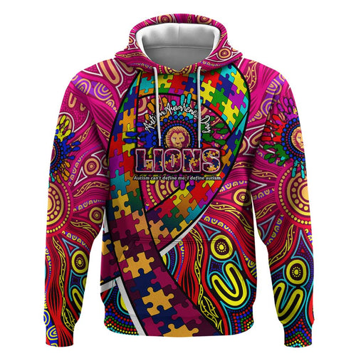 Autism Awareness Australia Brisbane Lions Hoodie Aboriginal Indigenous Art