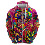 Autism Awareness Australia Brisbane Lions Hoodie Aboriginal Indigenous Art