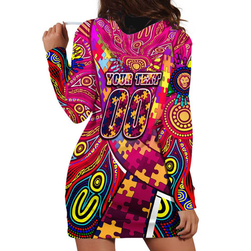 Autism Awareness Australia Brisbane Lions Hoodie Dress Aboriginal Indigenous Art