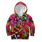 Autism Awareness Australia Brisbane Lions Kid Hoodie Aboriginal Indigenous Art