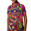 Autism Awareness Australia Brisbane Lions Kid Polo Shirt Aboriginal Indigenous Art