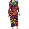 Autism Awareness Australia Brisbane Lions Long Sleeve Bodycon Dress Aboriginal Indigenous Art
