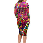 Autism Awareness Australia Brisbane Lions Long Sleeve Bodycon Dress Aboriginal Indigenous Art