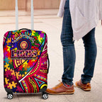 Autism Awareness Australia Brisbane Lions Luggage Cover Aboriginal Indigenous Art