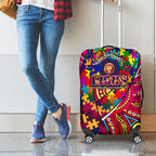 Autism Awareness Australia Brisbane Lions Luggage Cover Aboriginal Indigenous Art
