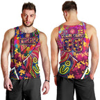 Autism Awareness Australia Brisbane Lions Men Tank Top Aboriginal Indigenous Art