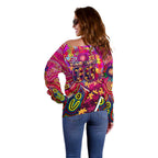 Autism Awareness Australia Brisbane Lions Off Shoulder Sweater Aboriginal Indigenous Art