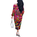 Autism Awareness Australia Brisbane Lions Off The Shoulder Long Sleeve Dress Aboriginal Indigenous Art