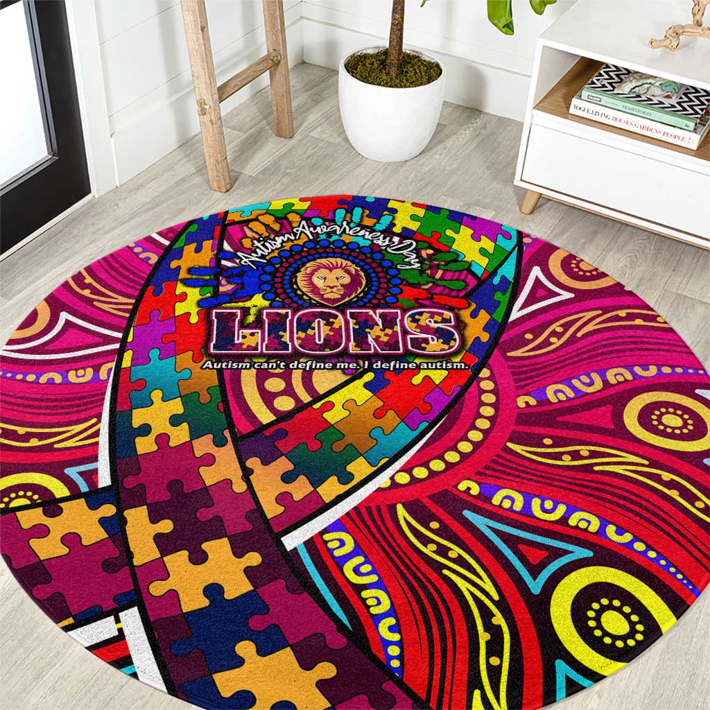 Autism Awareness Australia Brisbane Lions Round Carpet Aboriginal Indigenous Art