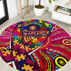 Autism Awareness Australia Brisbane Lions Round Carpet Aboriginal Indigenous Art