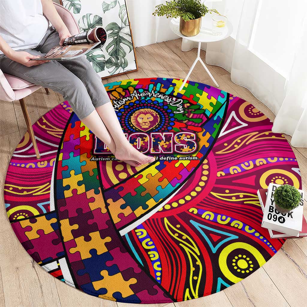 Autism Awareness Australia Brisbane Lions Round Carpet Aboriginal Indigenous Art