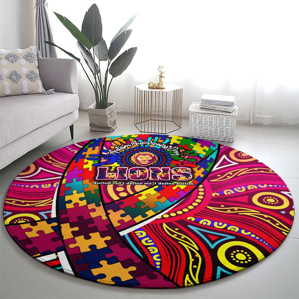 Autism Awareness Australia Brisbane Lions Round Carpet Aboriginal Indigenous Art