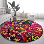 Autism Awareness Australia Brisbane Lions Round Carpet Aboriginal Indigenous Art