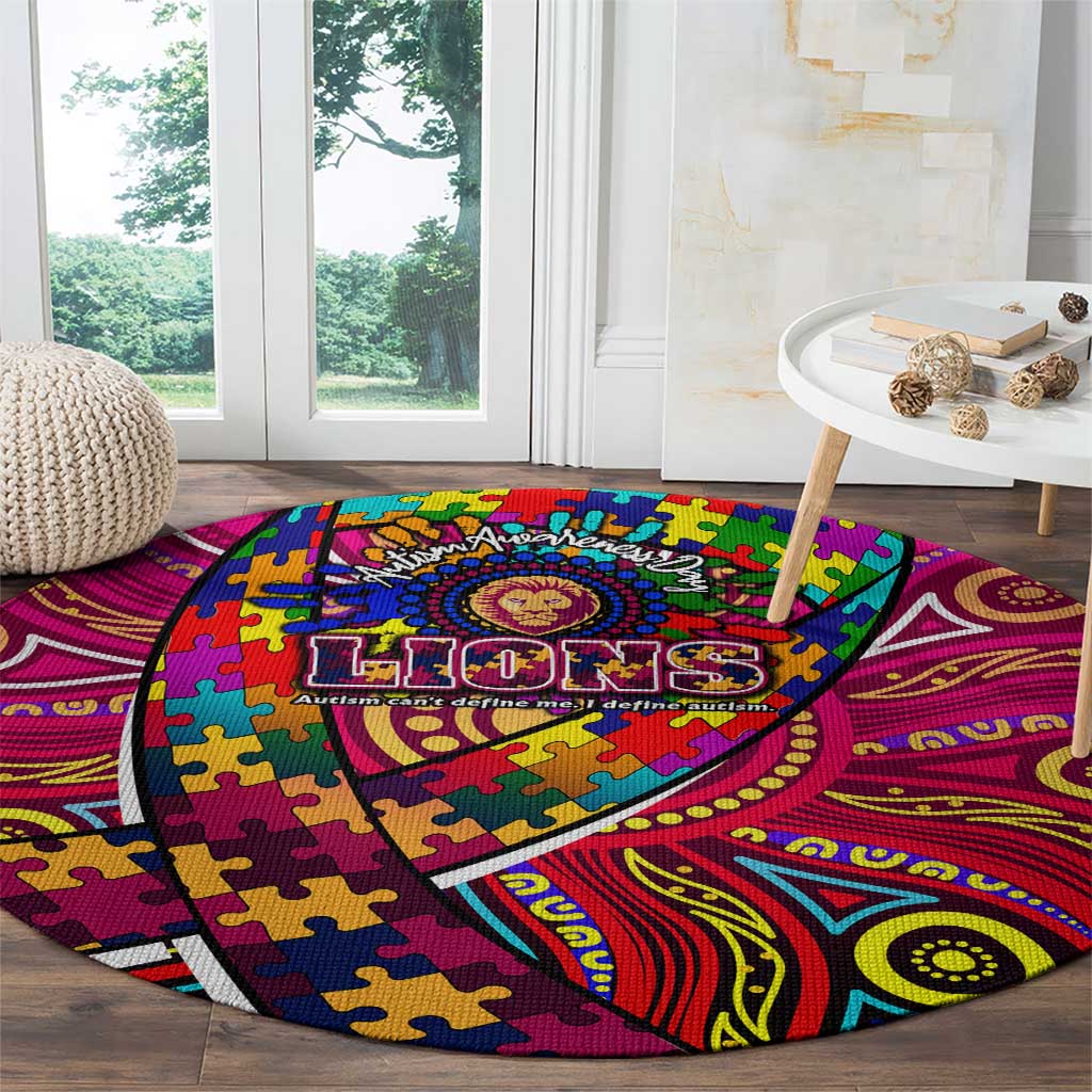 Autism Awareness Australia Brisbane Lions Round Carpet Aboriginal Indigenous Art
