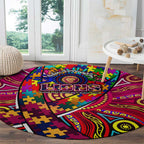 Autism Awareness Australia Brisbane Lions Round Carpet Aboriginal Indigenous Art