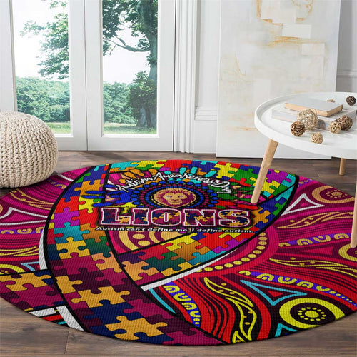 Autism Awareness Australia Brisbane Lions Round Carpet Aboriginal Indigenous Art