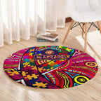 Autism Awareness Australia Brisbane Lions Round Carpet Aboriginal Indigenous Art