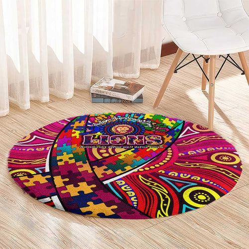 Autism Awareness Australia Brisbane Lions Round Carpet Aboriginal Indigenous Art
