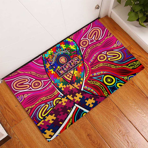 Autism Awareness Australia Brisbane Lions Rubber Doormat Aboriginal Indigenous Art