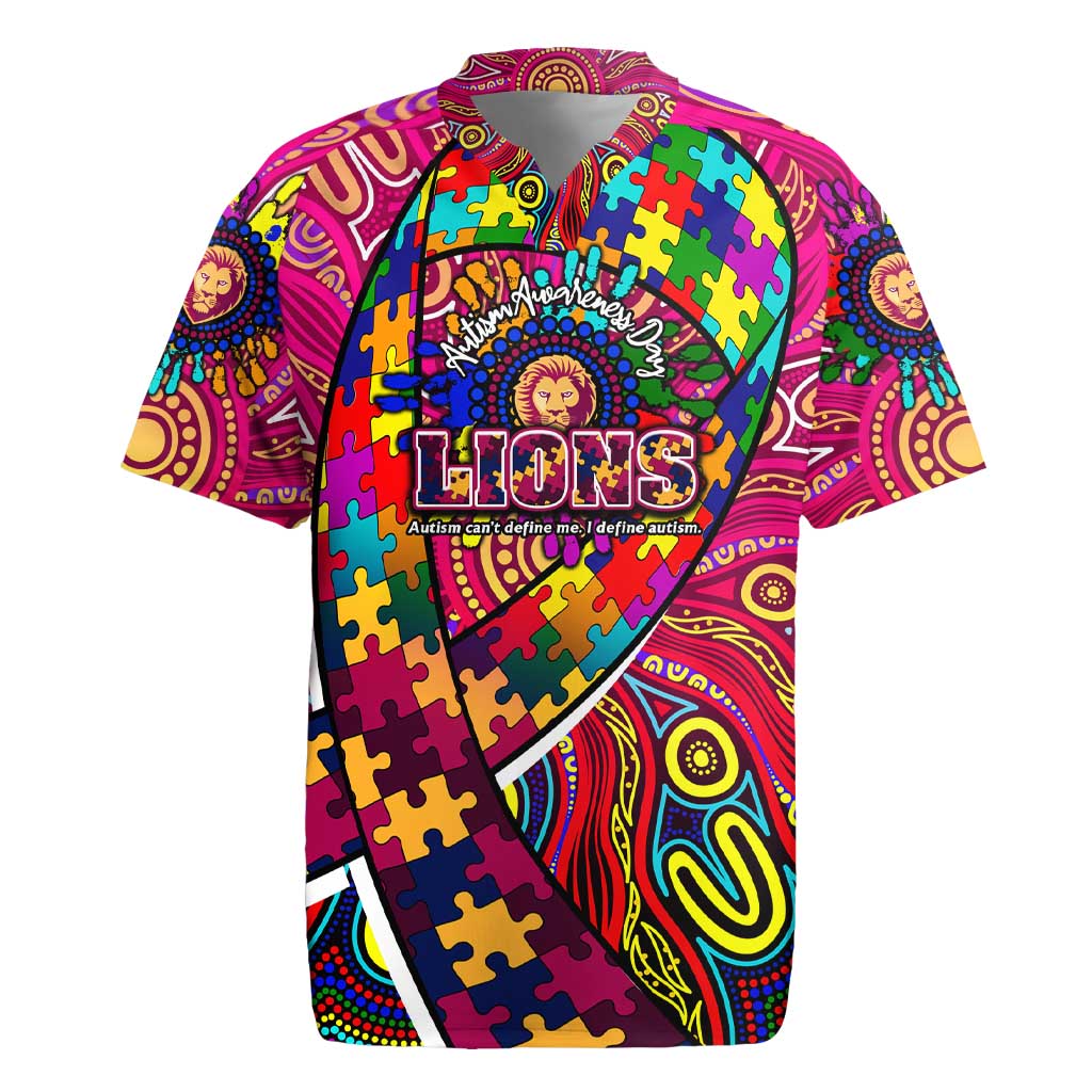 Autism Awareness Australia Brisbane Lions Rugby Jersey Aboriginal Indigenous Art