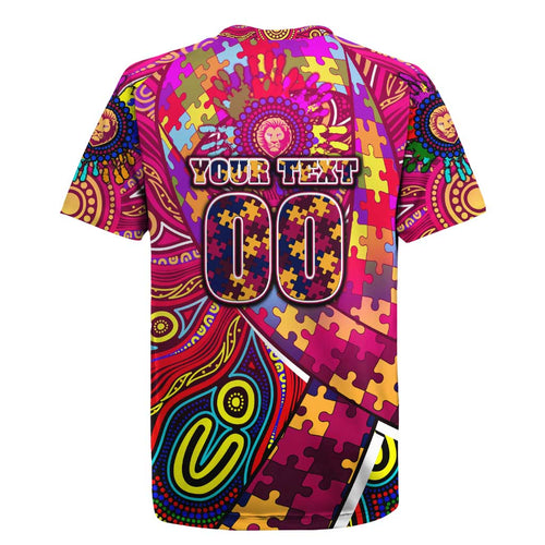 Autism Awareness Australia Brisbane Lions Rugby Jersey Aboriginal Indigenous Art
