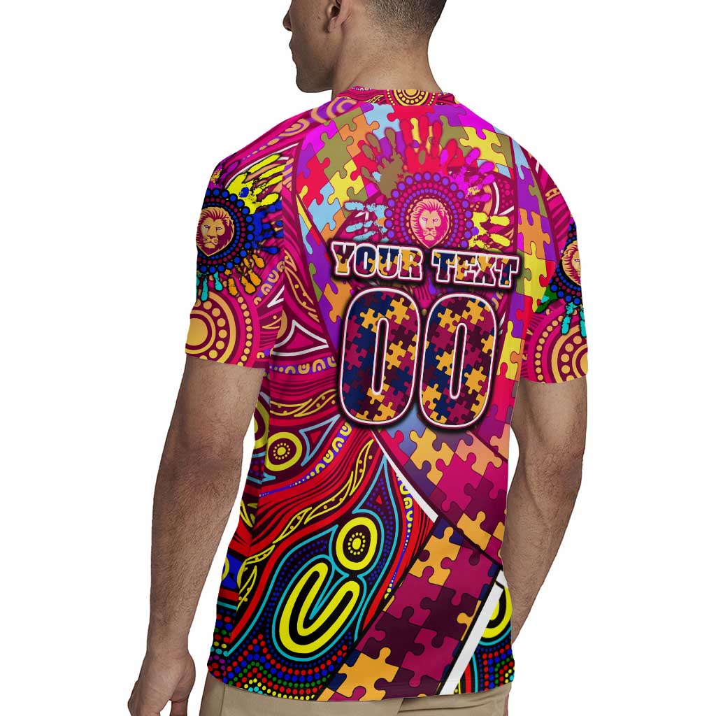 Autism Awareness Australia Brisbane Lions Rugby Jersey Aboriginal Indigenous Art