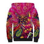 Autism Awareness Australia Brisbane Lions Sherpa Hoodie Aboriginal Indigenous Art