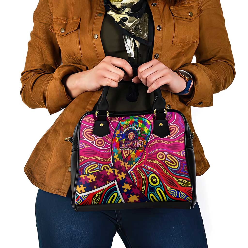 Autism Awareness Australia Brisbane Lions Shoulder Handbag Aboriginal Indigenous Art