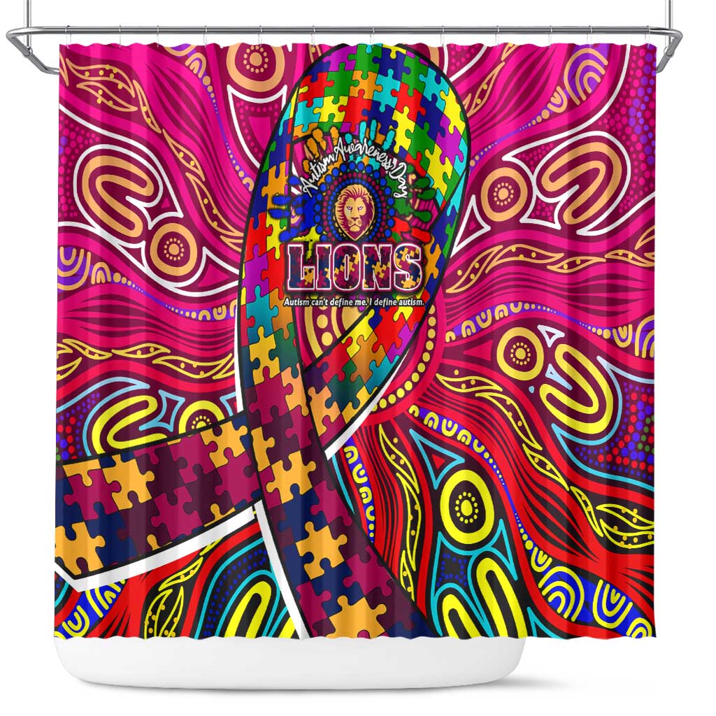Autism Awareness Australia Brisbane Lions Shower Curtain Aboriginal Indigenous Art