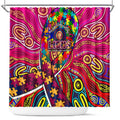Autism Awareness Australia Brisbane Lions Shower Curtain Aboriginal Indigenous Art