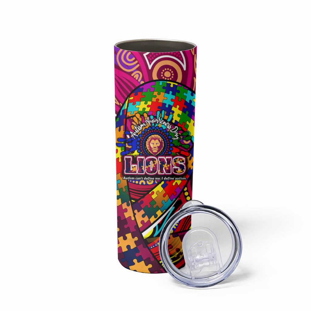 Autism Awareness Australia Brisbane Lions Skinny Tumbler Aboriginal Indigenous Art