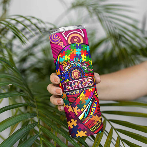 Autism Awareness Australia Brisbane Lions Skinny Tumbler Aboriginal Indigenous Art