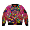 Autism Awareness Australia Brisbane Lions Sleeve Zip Bomber Jacket Aboriginal Indigenous Art