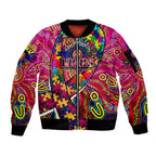 Autism Awareness Australia Brisbane Lions Sleeve Zip Bomber Jacket Aboriginal Indigenous Art