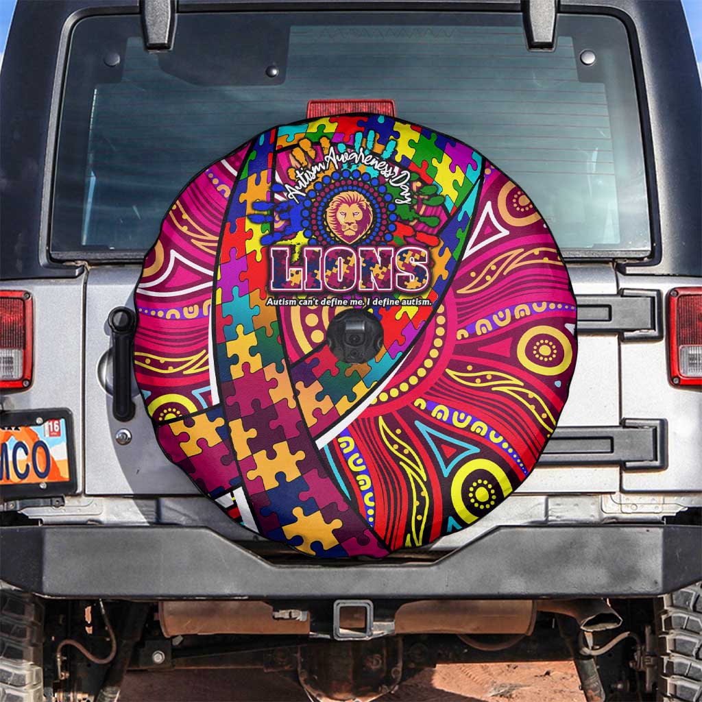 Autism Awareness Australia Brisbane Lions Spare Tire Cover Aboriginal Indigenous Art